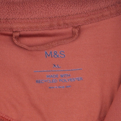 Marks and Spencer Men's Dark Orange Fleece Full Zip Sweatshirt XL