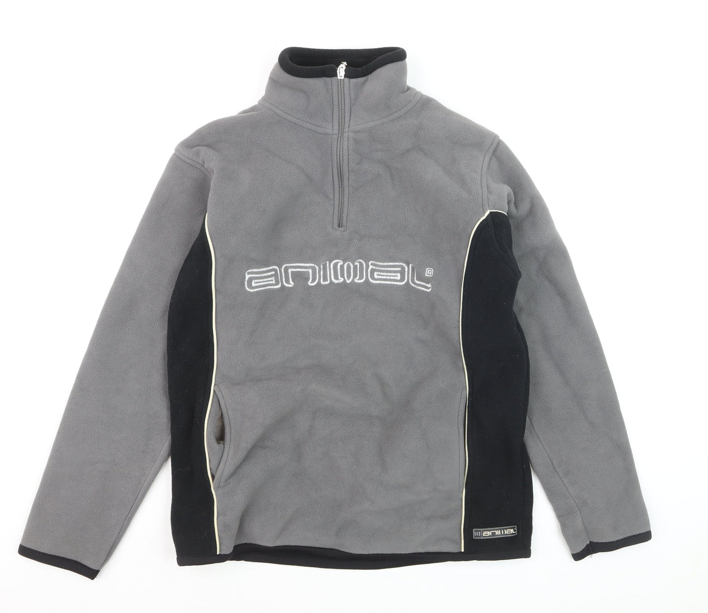 Animal Men's Grey Fleece 1/4 Zip Pullover Sweatshirt M