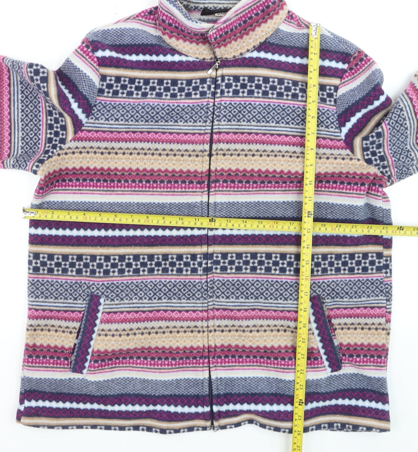 Damart Women's Multicoloured Full Zip Fleece Jacket Size M