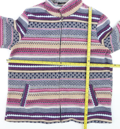 Damart Women's Multicoloured Full Zip Fleece Jacket Size M