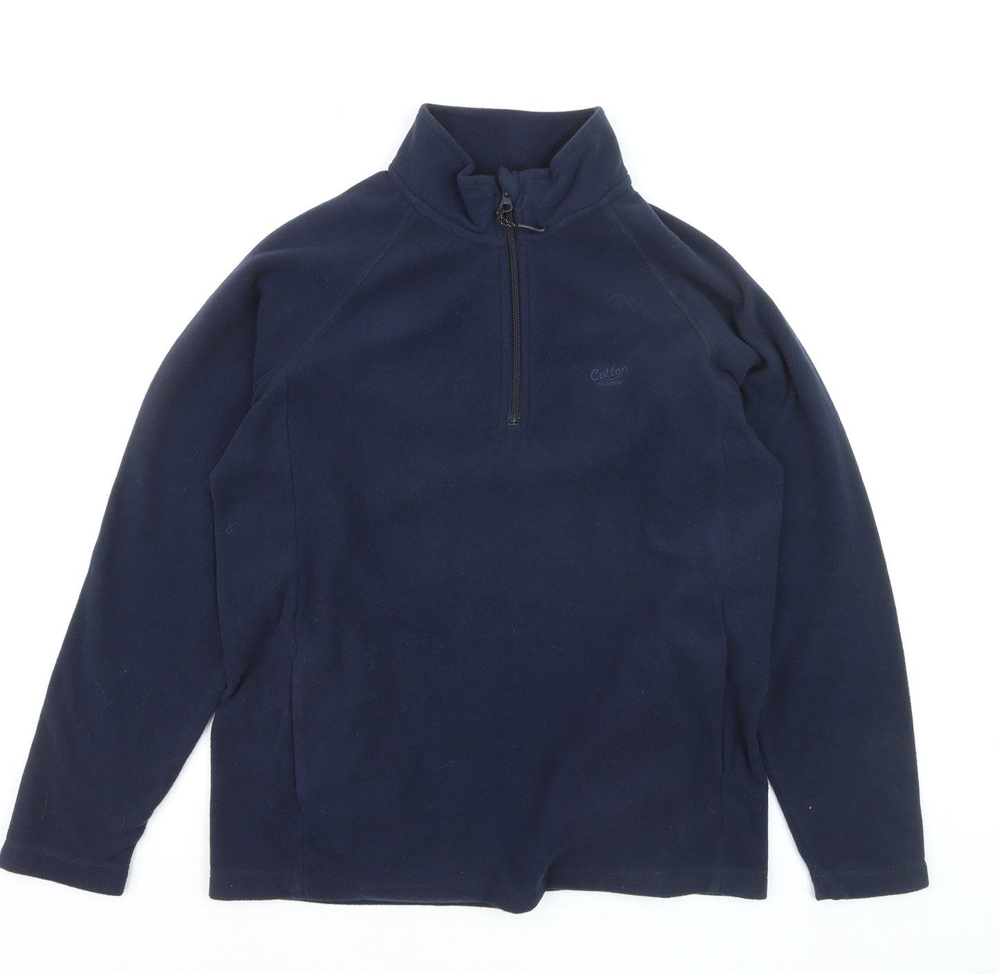 Cotton Traders Men's Blue Fleece 1/4 Zip Pullover Sweatshirt S