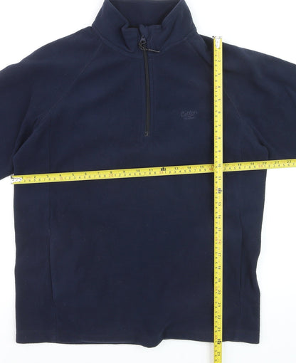 Cotton Traders Men's Blue Fleece 1/4 Zip Pullover Sweatshirt S