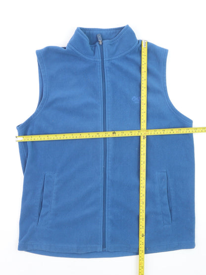 Cotton Traders Men's Blue Fleece Zip Vest Gilet Size L