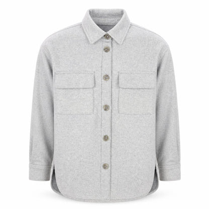 H&M Men's Grey Button-Up Fleece Overshirt XS Regular Fit