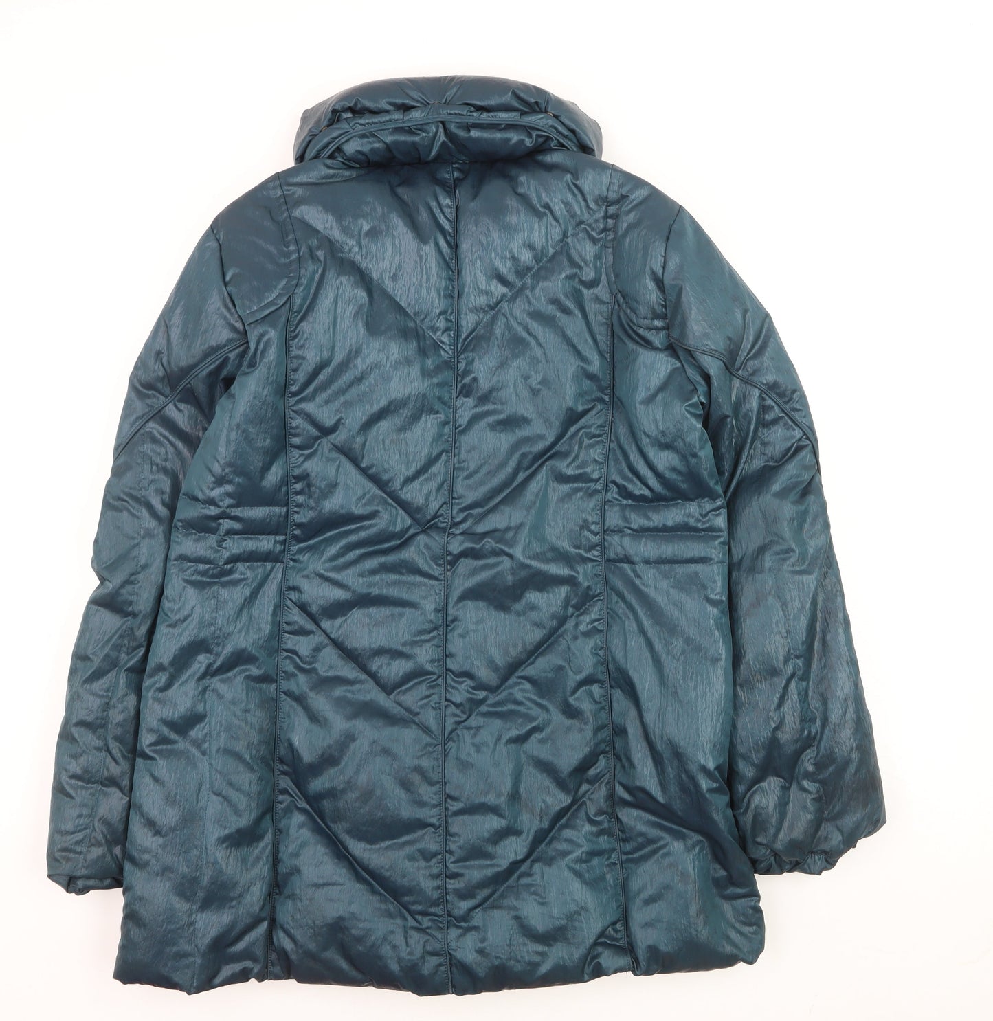 Klass Collection Women's Blue Mid-Length Puffer Coat M