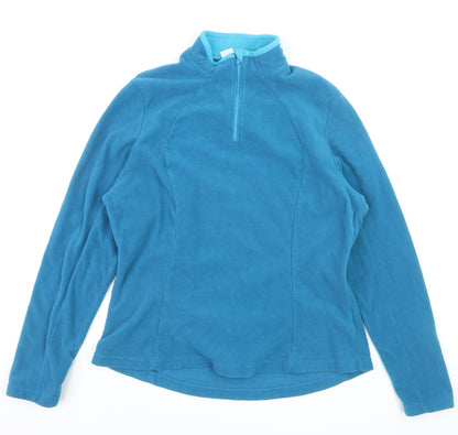 Decathlon Women Blue Fleece Half Zip Pullover Sweatshirt XL