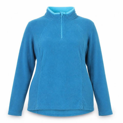 Decathlon Women Blue Fleece Half Zip Pullover Sweatshirt XL