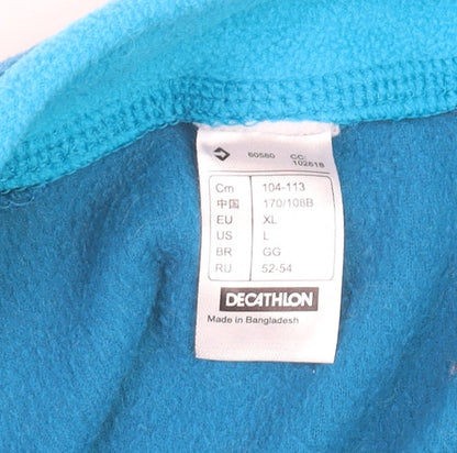 Decathlon Women Blue Fleece Half Zip Pullover Sweatshirt XL