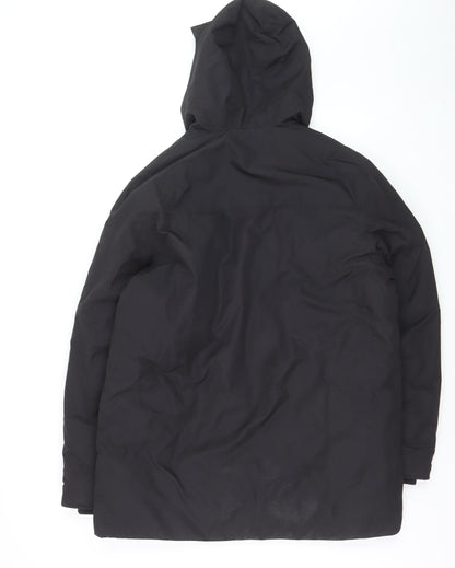 Marks and Spencer Men's Black M Regular Hooded Parka Coat