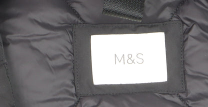 Marks and Spencer Men's Black M Regular Hooded Parka Coat