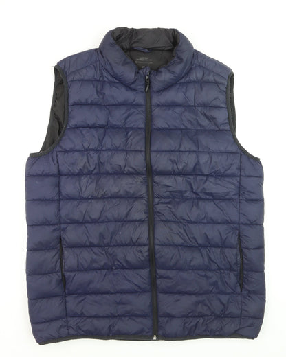 Primark Men's Blue 2XL Puffer Waistcoat Lightweight Quilted Gilet