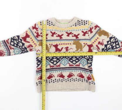 The Gruffalo Boys Beige Fair Isle Jumper 2-3 Years Tu Cotton Wool Blend