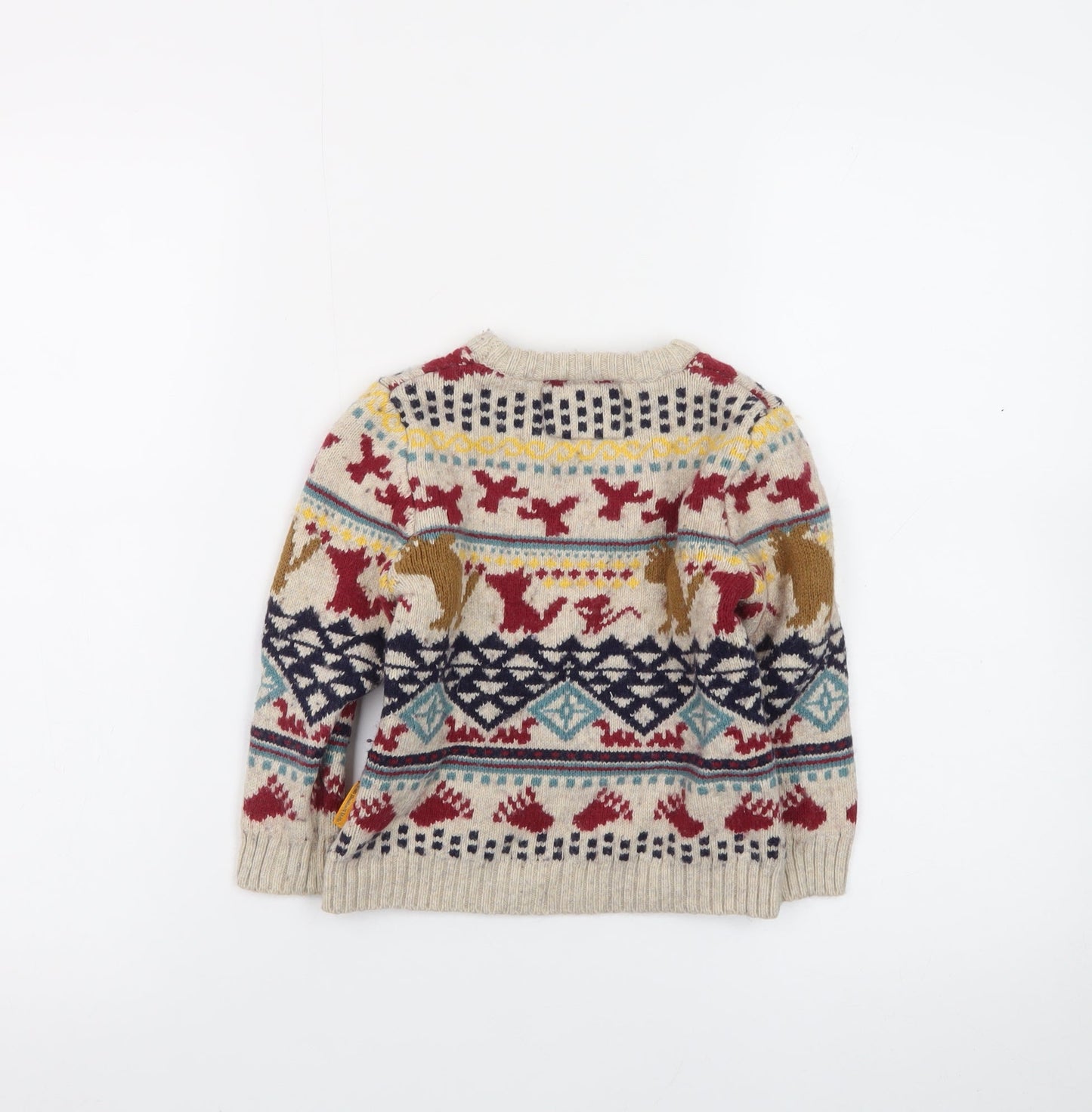 The Gruffalo Boys Beige Fair Isle Jumper 2-3 Years Tu Cotton Wool Blend