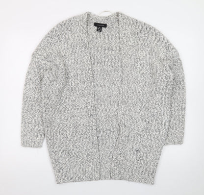 Atmosphere Women Grey Chunky Knit Open Cardigan XS