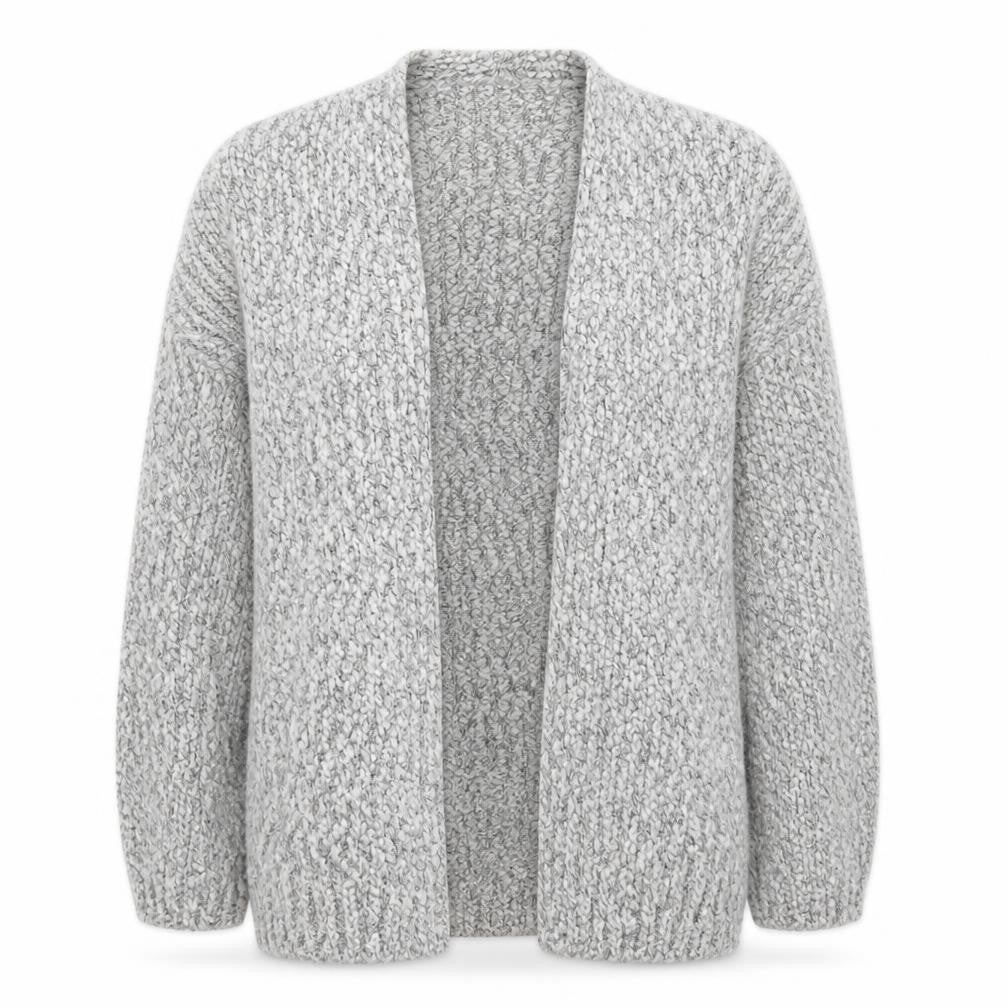 Atmosphere Women Grey Chunky Knit Open Cardigan XS