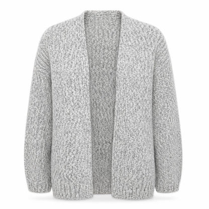 Atmosphere Women Grey Chunky Knit Open Cardigan XS