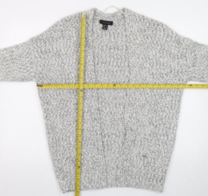 Atmosphere Women Grey Chunky Knit Open Cardigan XS