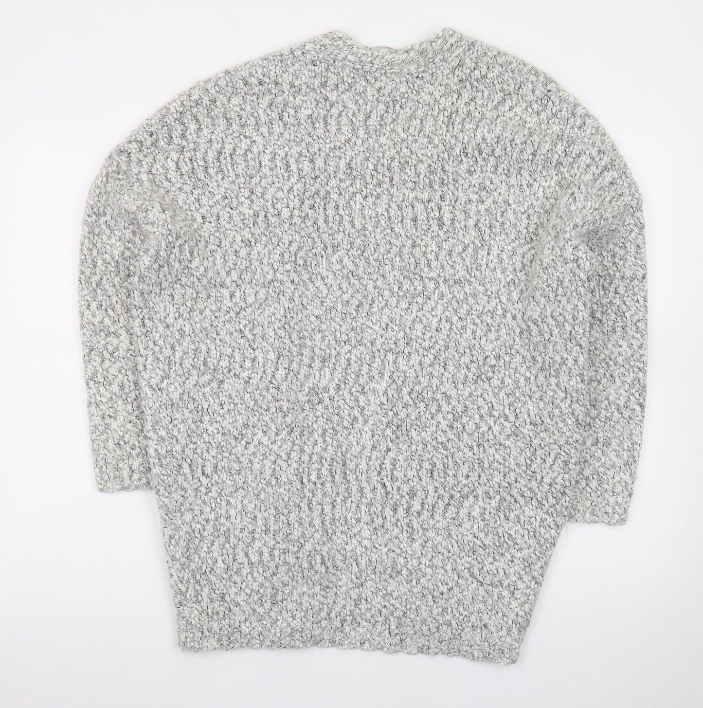 Atmosphere Women Grey Chunky Knit Open Cardigan XS