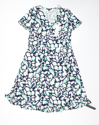 Roman Petite Women’s Multicoloured Floral Fit & Flare Dress Size 14