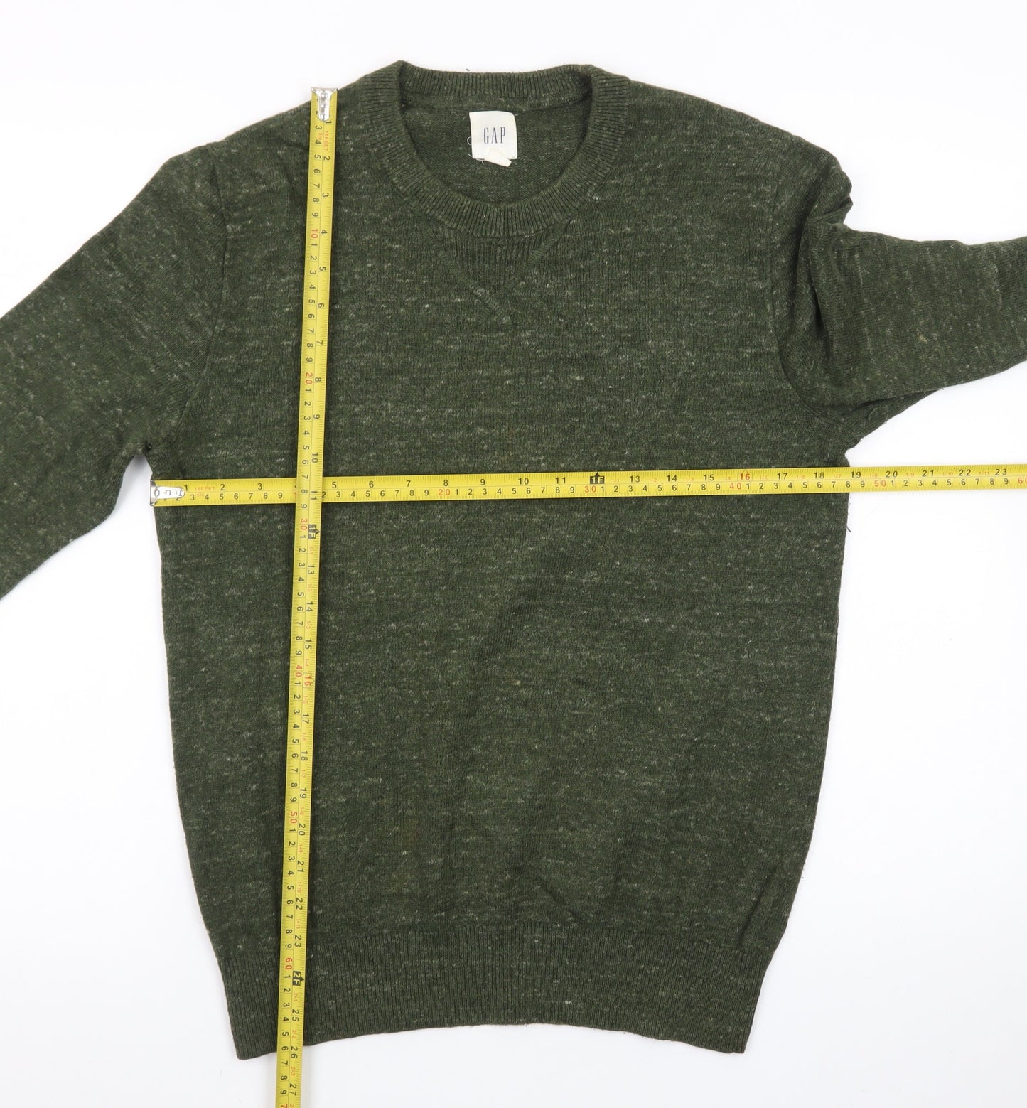 GAP Men's Green Wool Blend Crew Neck Pullover Jumper Size S