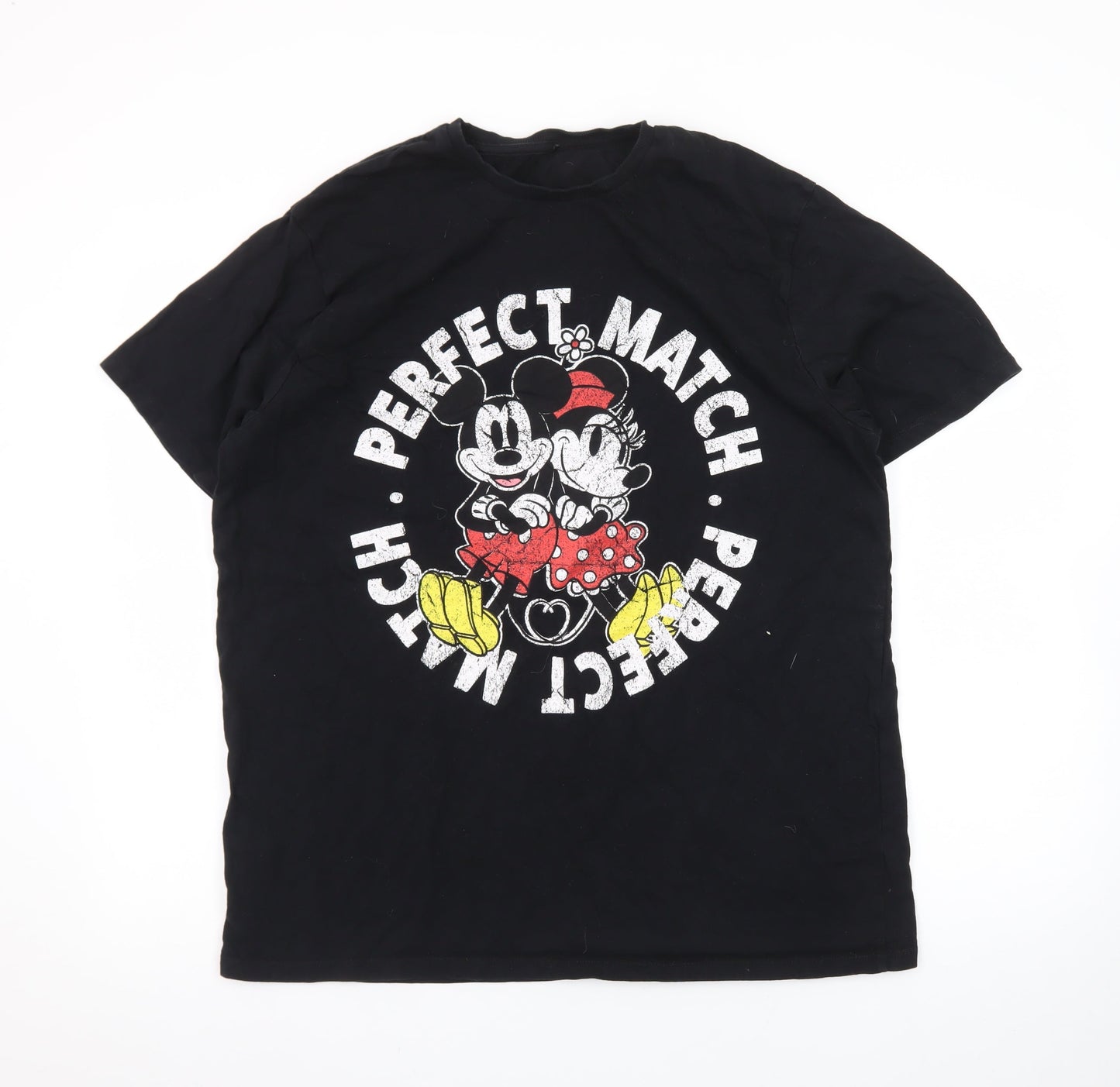 George Mickey & Minnie Black XL Men's Graphic T-Shirt
