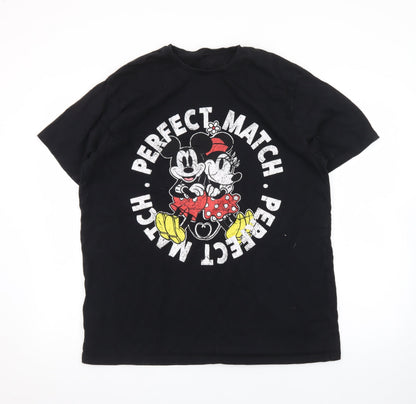 George Mickey & Minnie Black XL Men's Graphic T-Shirt