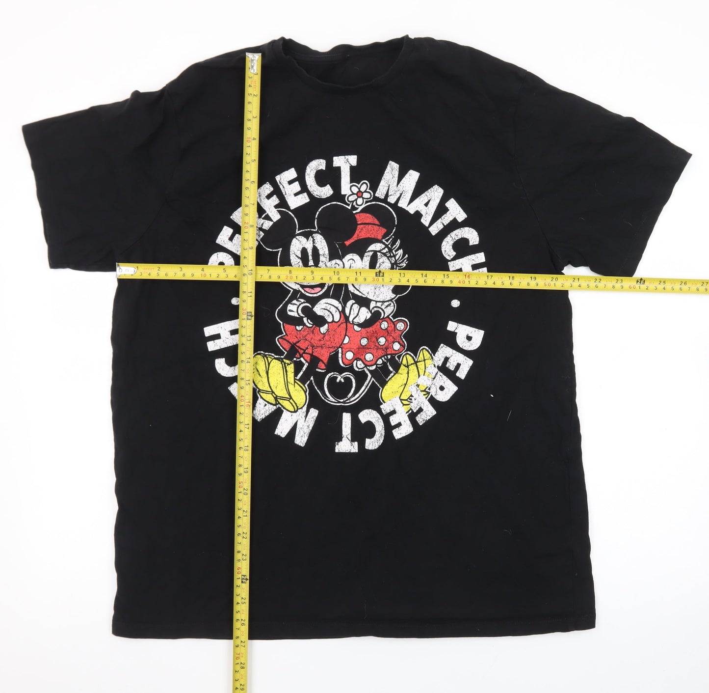 George Mickey & Minnie Black XL Men's Graphic T-Shirt