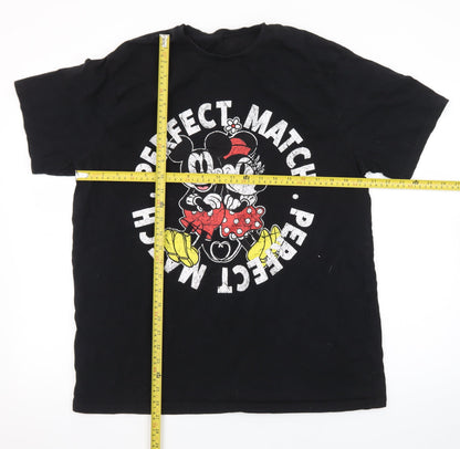 George Mickey & Minnie Black XL Men's Graphic T-Shirt