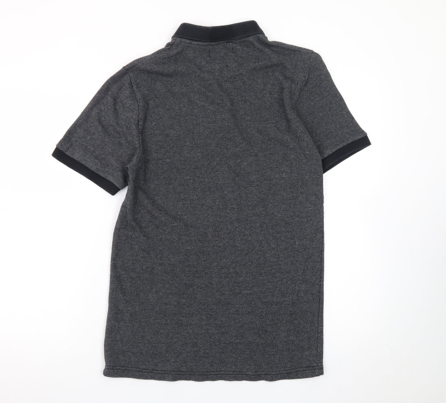 Next Men's Grey Cotton Short Sleeve Polo Shirt Size S