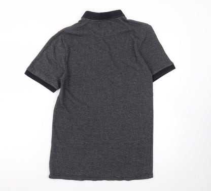Next Men's Grey Cotton Short Sleeve Polo Shirt Size S