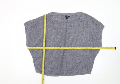 Gap Women Grey Knit Batwing Pullover Jumper Size L