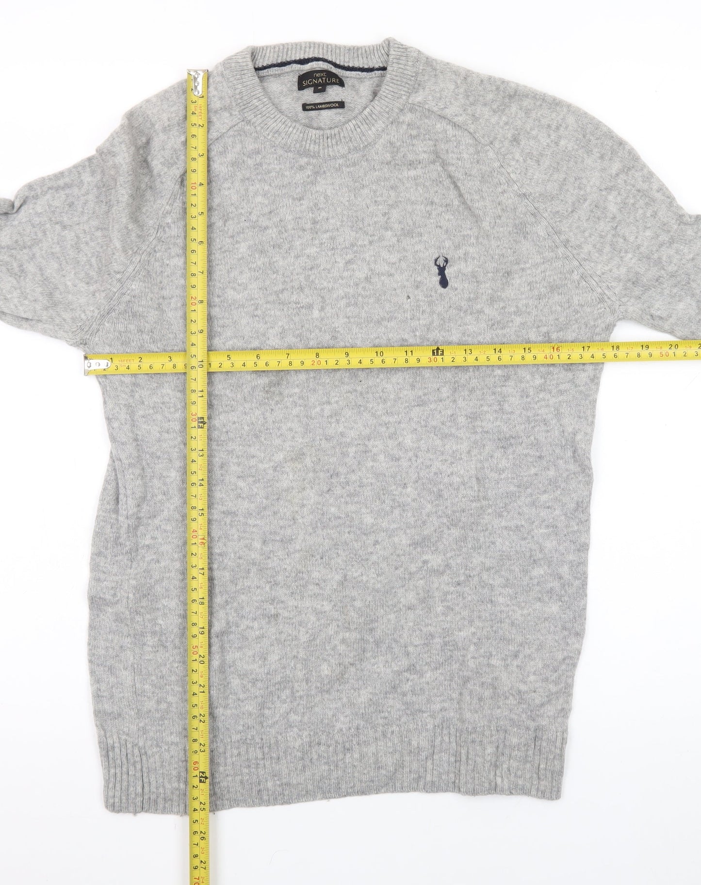 Next Signature Men's Grey Lambswool Crew Neck Jumper M