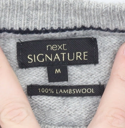 Next Signature Men's Grey Lambswool Crew Neck Jumper M