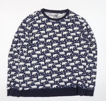 Next Women’s Blue Animal Print Long Sleeve Cotton T-Shirt L