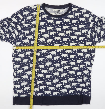 Next Women’s Blue Animal Print Long Sleeve Cotton T-Shirt L