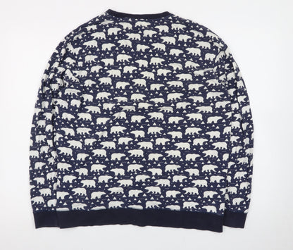 Next Women’s Blue Animal Print Long Sleeve Cotton T-Shirt L