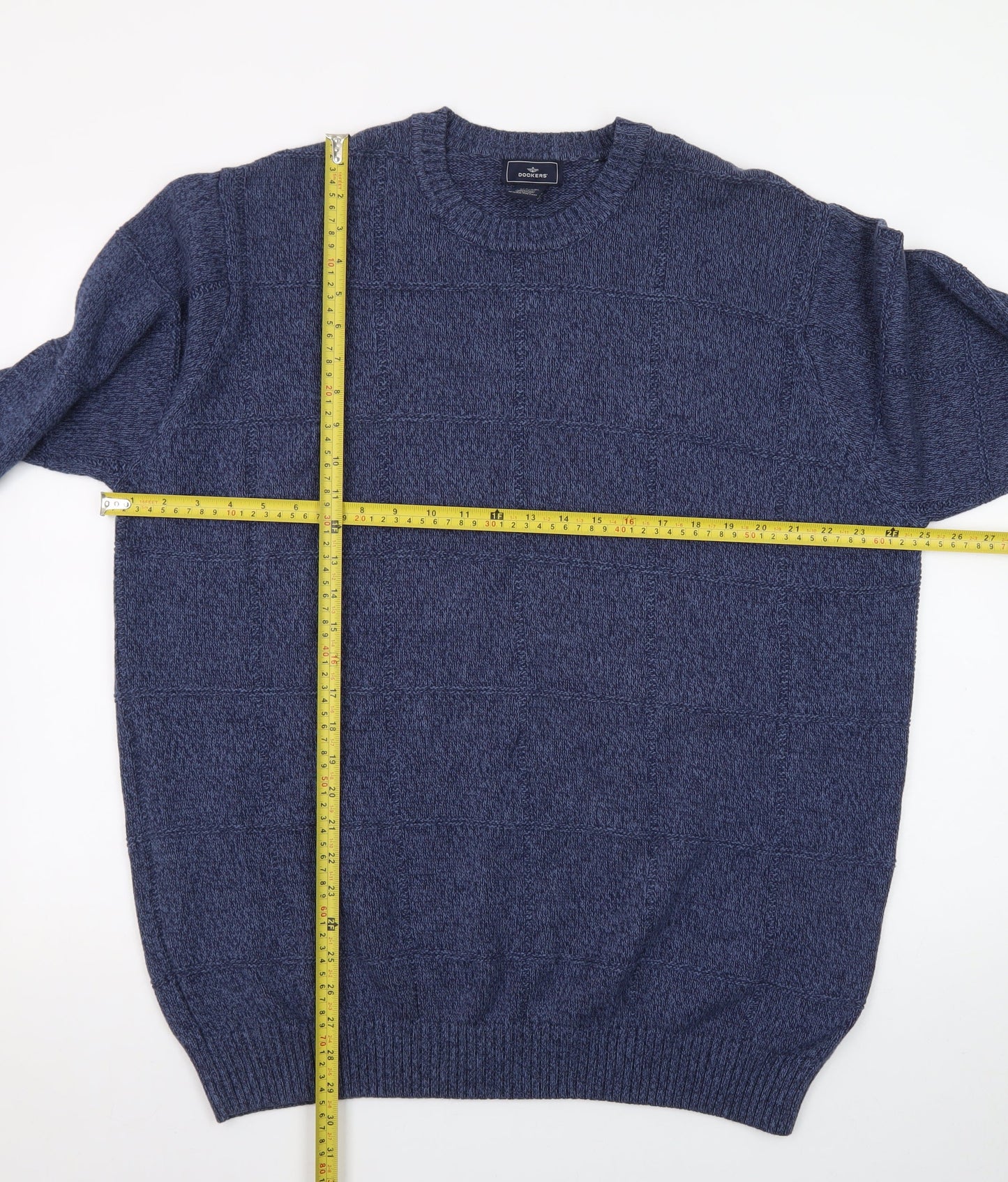Dockers Men’s Blue Cotton Crew Neck Pullover Jumper 2XL Big & Tall