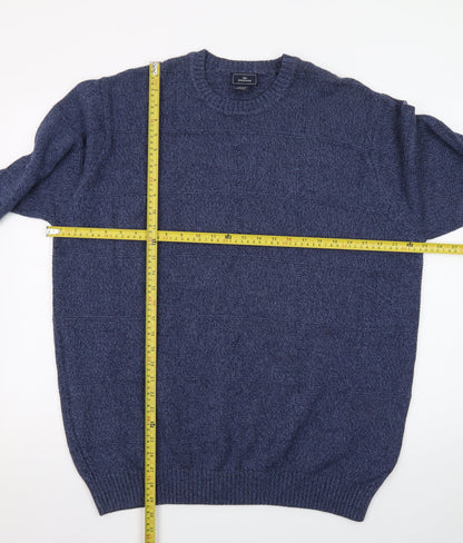 Dockers Men’s Blue Cotton Crew Neck Pullover Jumper 2XL Big & Tall