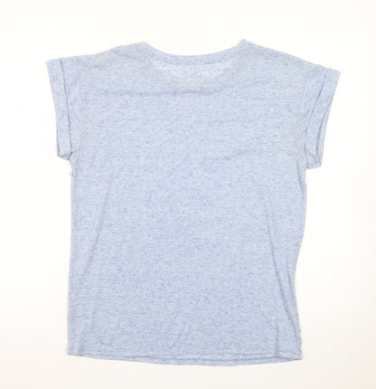 Atmosphere Women's Blue Marl Crew Neck Short Sleeve T-Shirt Size 12