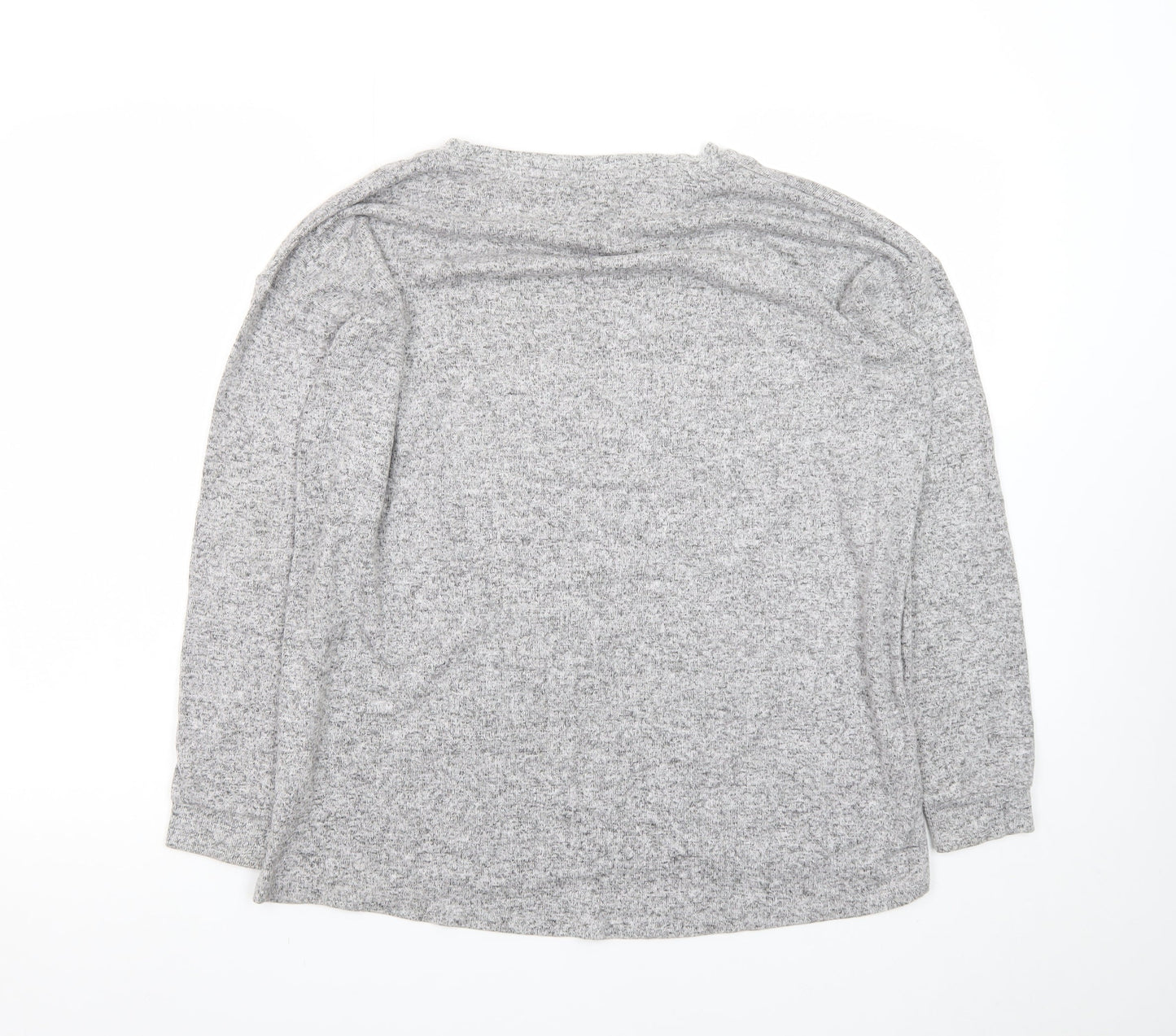 F&F Women’s Grey Long Sleeve Paris Studded T-Shirt Size 10