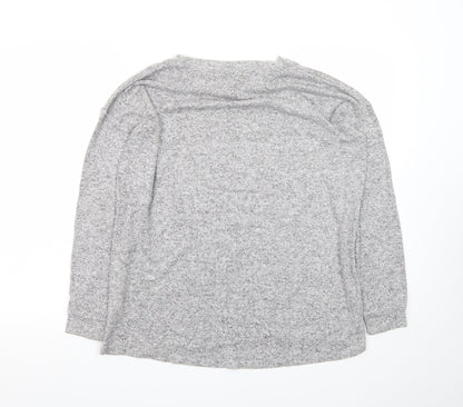 F&F Women’s Grey Long Sleeve Paris Studded T-Shirt Size 10