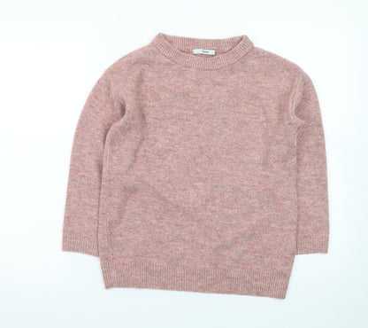 George Women's Pink Crew Neck Pullover Knit Jumper Size Small 8-10