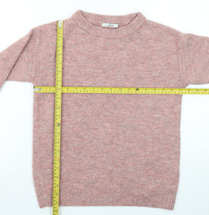 George Women's Pink Crew Neck Pullover Knit Jumper Size Small 8-10