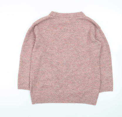 George Women's Pink Crew Neck Pullover Knit Jumper Size Small 8-10