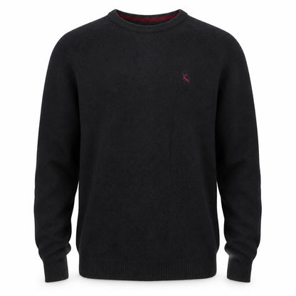 F&F Men’s Black Lambswool Crew Neck Jumper Size M Classic Knit