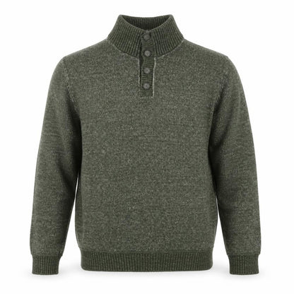 Gap Men's Green Wool Blend Henley Jumper Size L Mock Neck