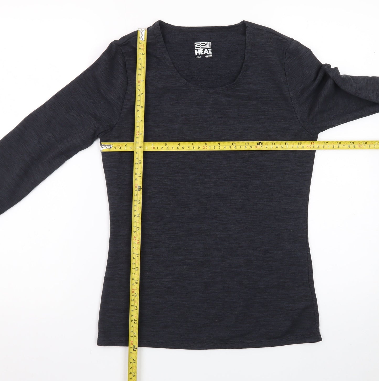 32 Degrees Women’s Black Long Sleeve Thermal Scoop Neck Top S