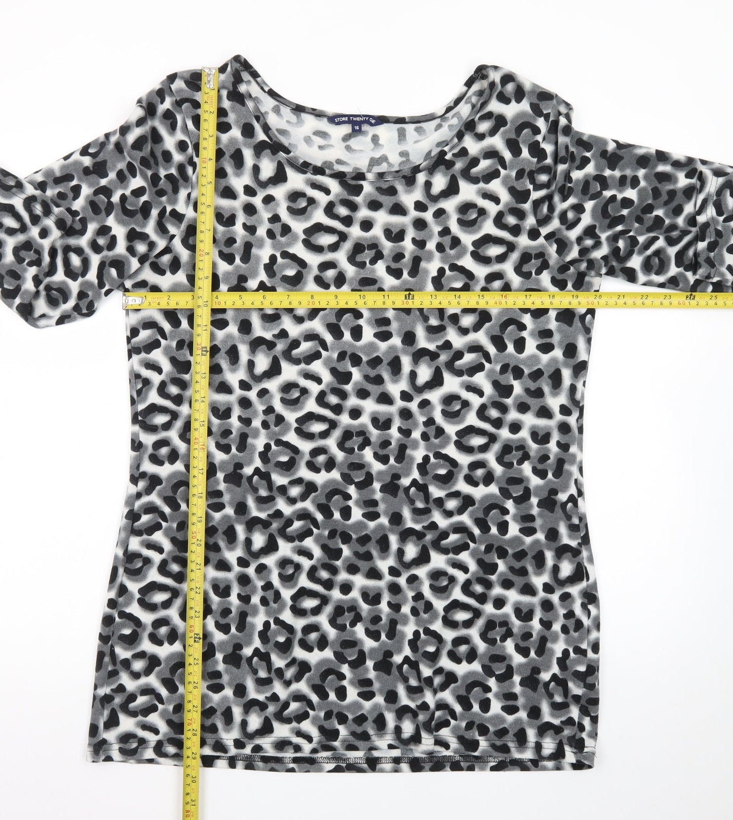 Store Twenty One Women's Grey Animal Print Bodycon Dress Size 16