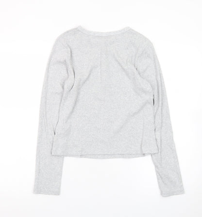 Uniqlo Women’s Grey Henley Long Sleeve Cotton Jumper M