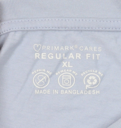 Primark Men’s Blue Long Sleeve Regular Fit T-Shirt XL